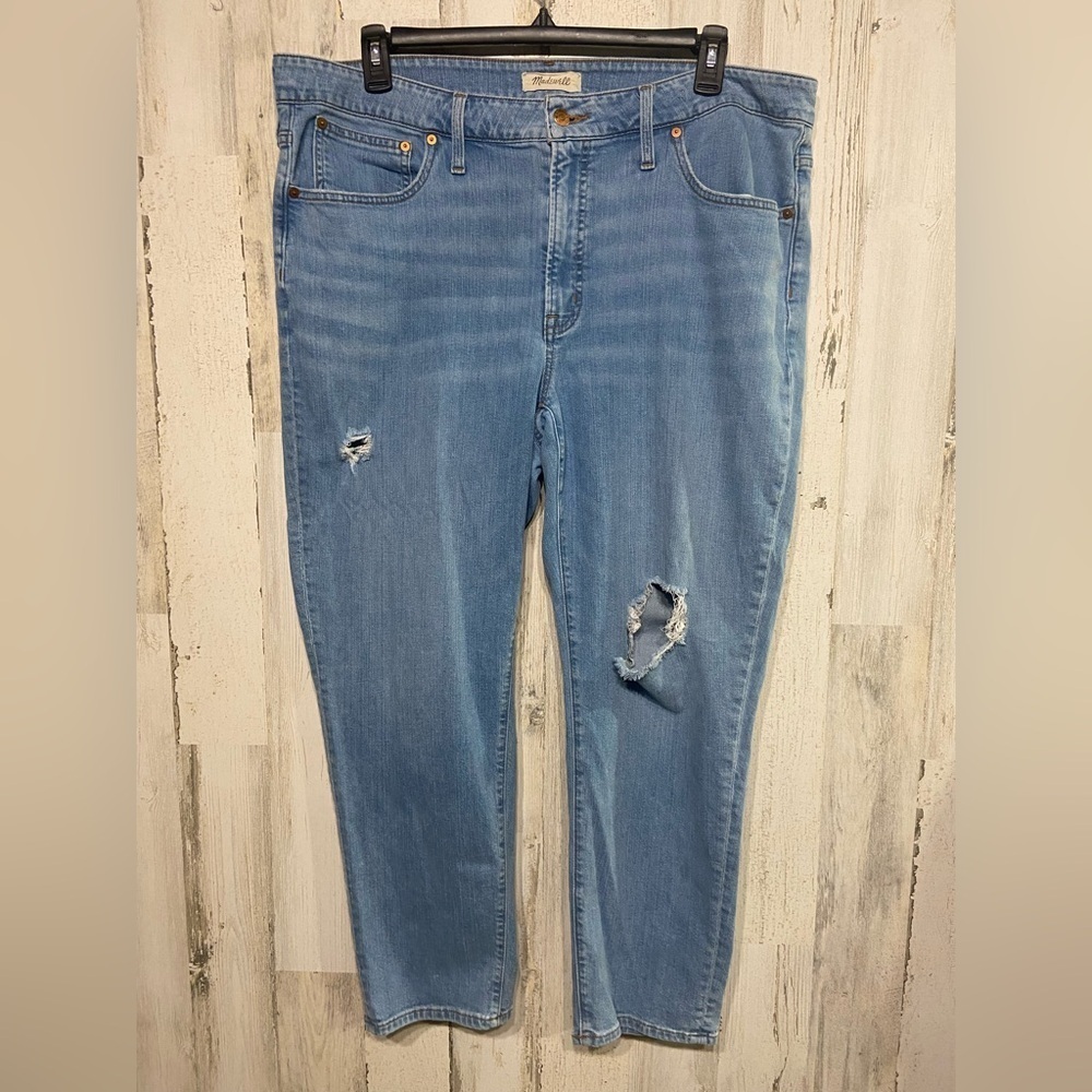 Madewell Blue Distressed Denim The Perfect Vintage Jean 18W